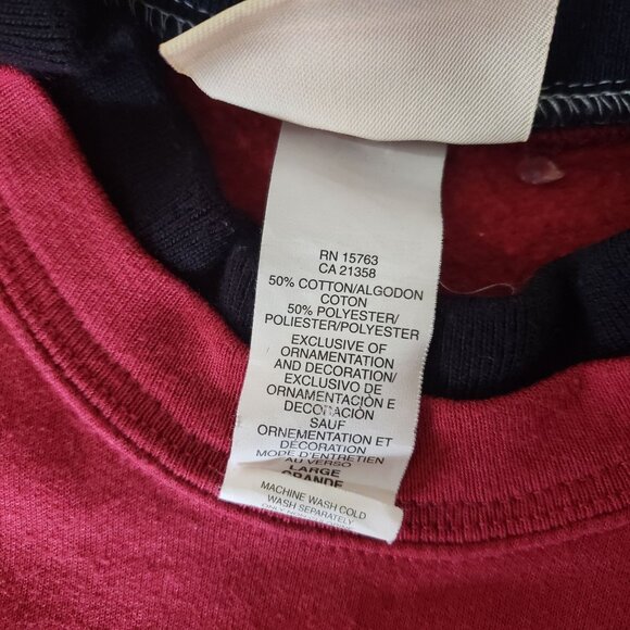 Vintage 90s Top Stitch Red Cat Embroidery Crewneck Sweatshirt Size L Soft - Picture 5 of 6